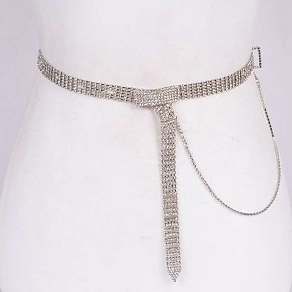 Silver Rhinestone Belt - Picture 1 of 3
